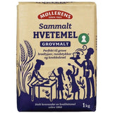Møllerens Whole wheat flour (grovmalt sammalt hvetemel) 1 Kg Norwegian Foodstore