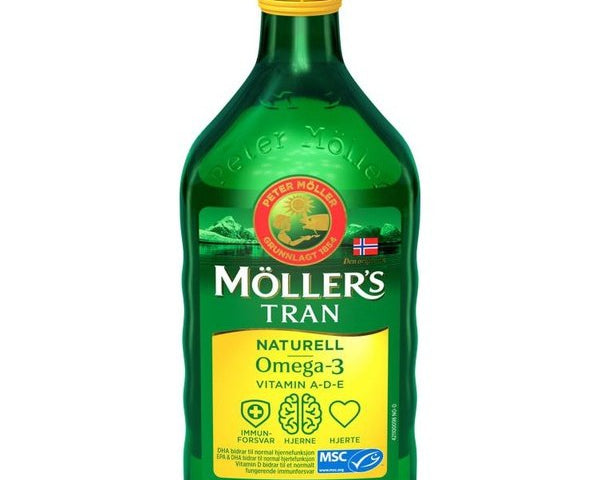 Møllers cod liver oil natural flavour 500ml (Tran naturell) Norwegian Foodstore