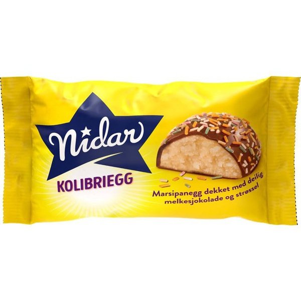 Nidar Marzipan Easter Egg w/sprinkles (Kolibriegg) 58 grams Norwegian Foodstore