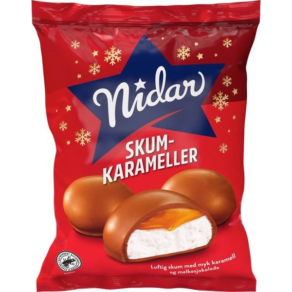 Nidar Foam caramels (Skumkarameller) 190 grams Norwegian Foodstore