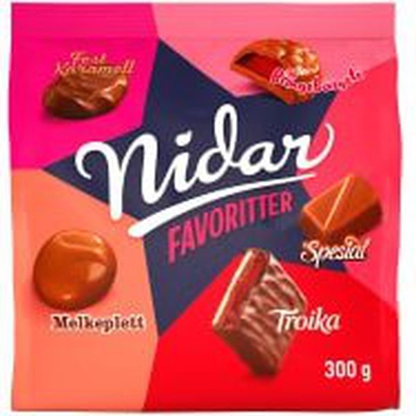 Nidar favourites Troika mixed candy 300 gram (Favoritter Troika) Norwegian Foodstore