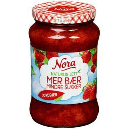 Nora Strawberry 535 grams (Jordbær syltetøy lett) Norwegian Foodstore