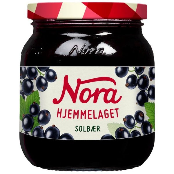Nora Black Currant Jam 400 grams (Solbær syltetøy) Norwegian Foodstore