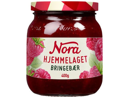 Nora Raspberry jam 400 gram (Bringebær "Hjemmelaget" syltetøy)