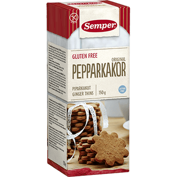 Semper Gluten Free Ginger Cookies (pepperkaker) 150 grams Norwegian Foodstore