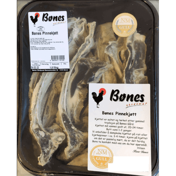 Bønes Pinnekjøtt salted / non-smoked cured lamb ca 1,2 kg (+/- 150 gram) Norwegian Foodstore
