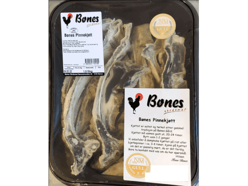 Bønes Pinnekjøtt salted / non-smoked cured lamb ca 1,2 kg (+/- 150 gram) Norwegian Foodstore