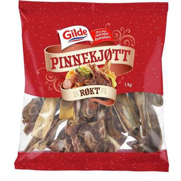 Gilde Pinnekjøtt salted / smoked cured lamb (Røkt) 1 kg Norwegian Foodstore