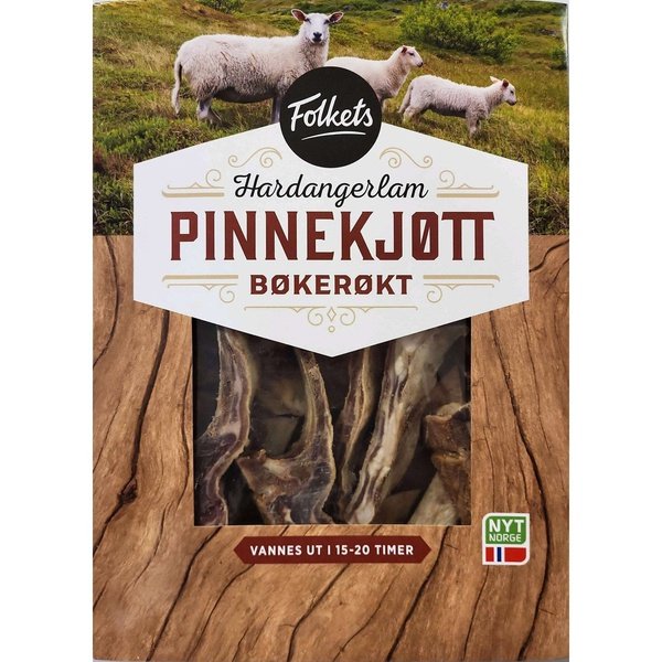 Folkets Hardanger Lamb Cured / smoked (Pinnekjøtt Røkt)  ca 1.3 kg (+/- 150 grams) Norwegian Foodstore