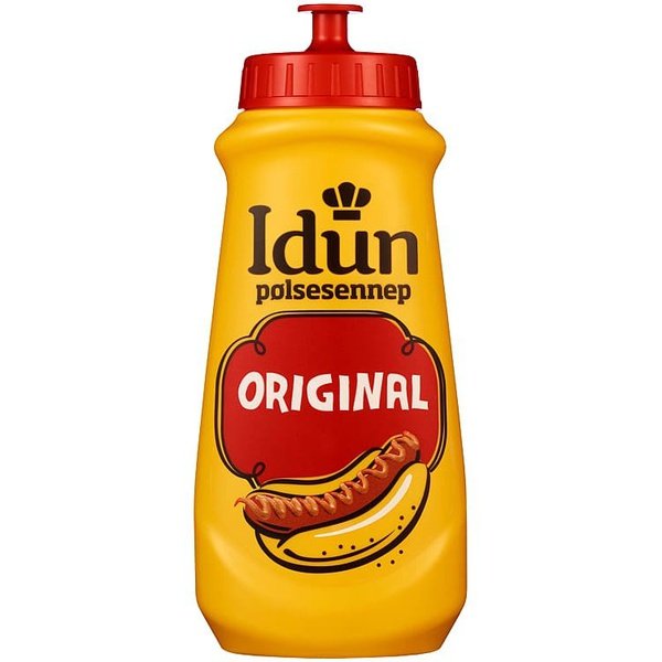 Idun sausage mustard 490 grams (Pølsesennep) Norwegian Foodstore