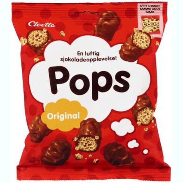 Cloetta Pops original chocolate snacks 210 grams Norwegian Foodstore