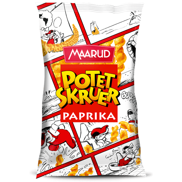 Maarud Potato screws peppers 90 grams (Potetskruer paprika) Norwegian Foodstore