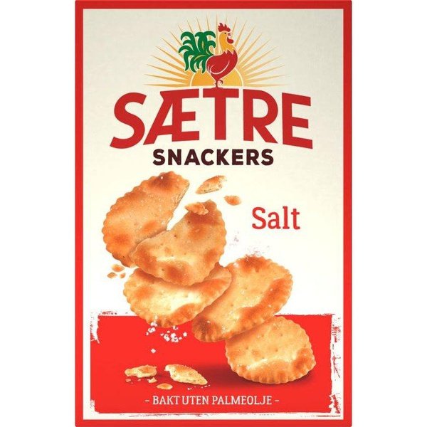 Sætre Snackers salt crackers (Kjeks)  120 grams Norwegian Foodstore