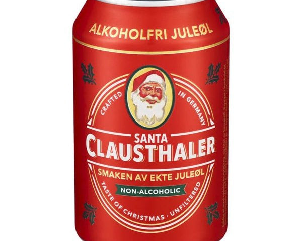 Clausthaler Santa Christmas non alcoholic beer (Alkolfritt juleøl) Norwegian Foodstore
