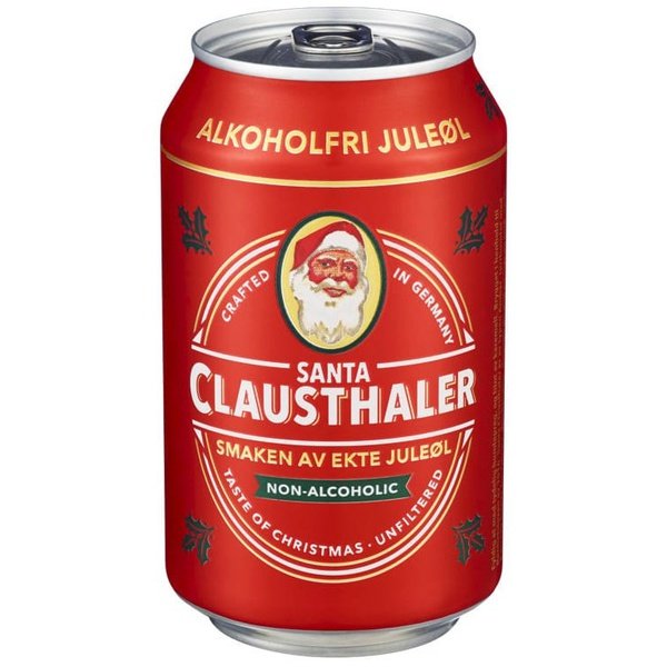 Clausthaler Santa Christmas non alcoholic beer (Alkolfritt juleøl) Norwegian Foodstore