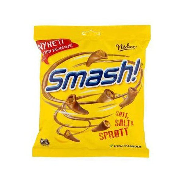 Nidar Smash chocolate covered snacks 200 gram Norwegian Foodstore