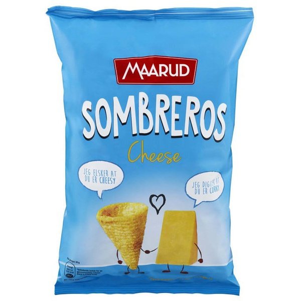 Maarud Sombreros mild cheese snacks 110 grams Norwegian Foodstore