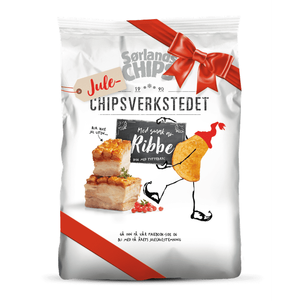 Sørlandschips Chipsverkstedet Ribbe Limited Edition Christmas Flavor 150 grams Norwegian Foodstore