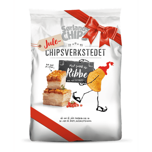 Sørlandschips Chipsverkstedet Ribbe Limited Edition Christmas Flavor 150 grams Norwegian Foodstore