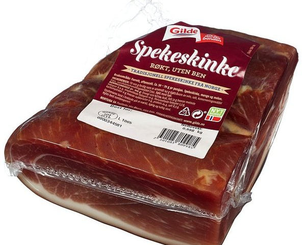 Gilde Cured ham whole piece smoked ( Røkt spekeskinke i bit, røkt) Ca 1.1 kg +/- 15% Norwegian Foodstore