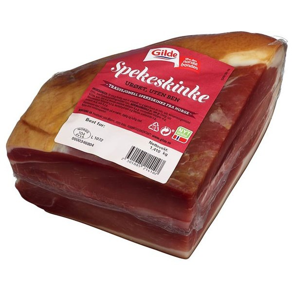 Gilde Cured ham whole piece unsmoked ( urøkt spekeskinke i bit, urøkt) Ca 1.1 kg +/- 15% Norwegian Foodstore