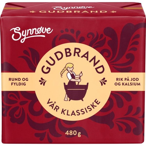 Synnøve Gudbrand Brown cheese 480 gram (Brunost) Norwegian Foodstore