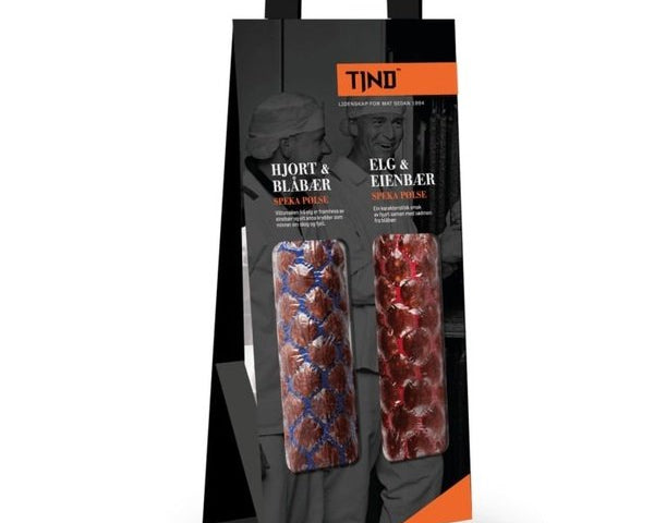 Tind Gift pack - 2 cured sausages (Speket pølse 2 pack) 440 grams Norwegian Foodstore