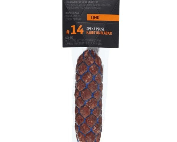 Tind cured sausage Deer & blueberry (Speket hjort og blåbær) 220 grams Norwegian Foodstore