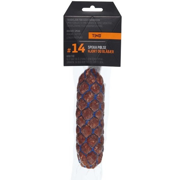 Tind cured sausage Deer & blueberry (Speket hjort og blåbær) 220 grams Norwegian Foodstore