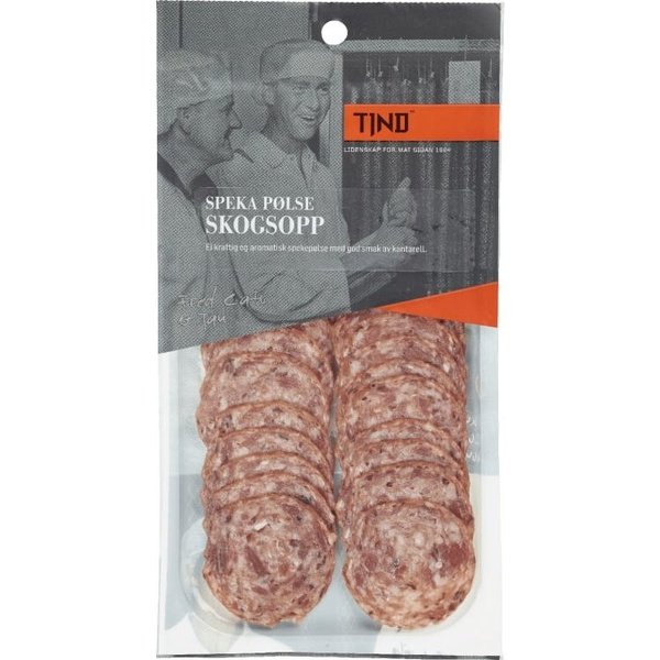 Tind cured with forest mushrooms 80 grams (Speket pølse skogsopp) Norwegian Foodstore