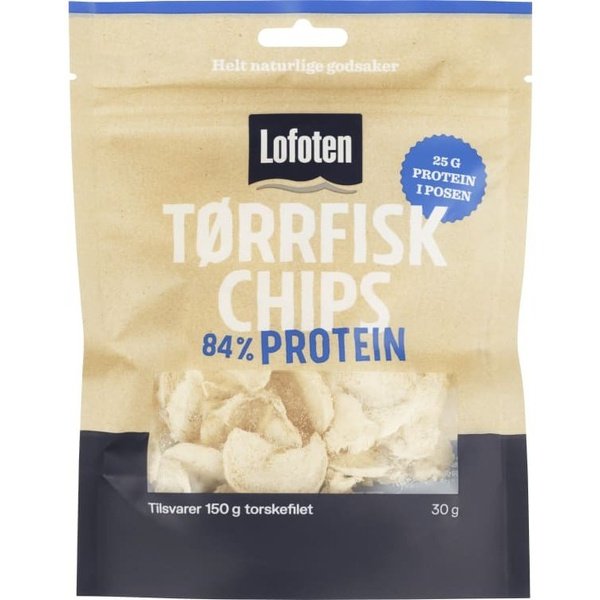 Lofoten Dryfish chips original 30 gram (Tørrfiskchips) Norwegian Foodstore