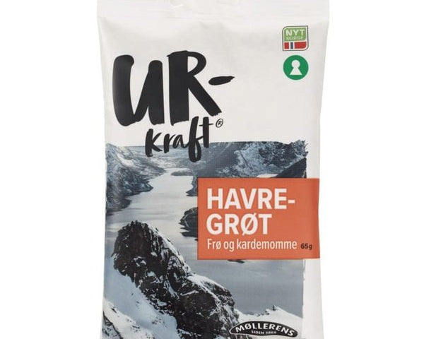 Urkraft Oatmeal linseeds&cardamom 65 grams (Havregrøt) Norwegian Foodstore