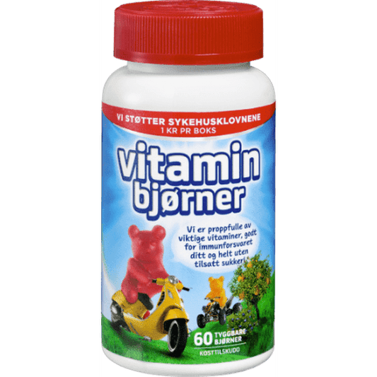 Vitamin bears (Vitaminbjørner) 60 pcs Norwegian Foodstore