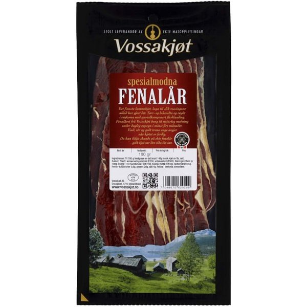 Vossakjøt cured sheep meat 100 gram (Fenalår) Norwegian Foodstore
